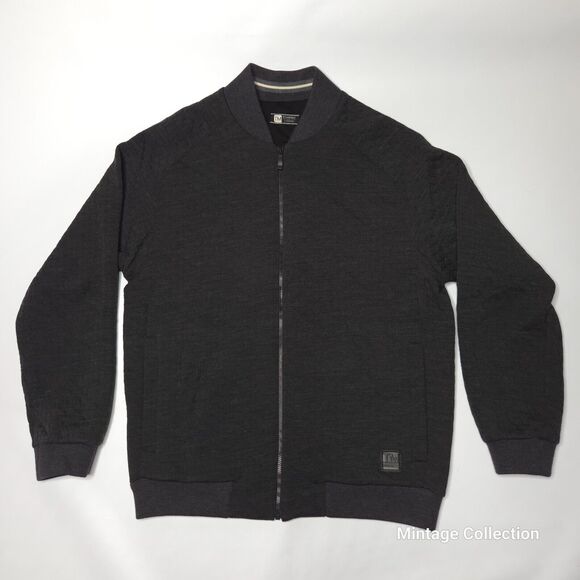 Ermenegildo Z Zegna TechMerino Gray Quilted Full Zip Bomber Wool Jacket Size M